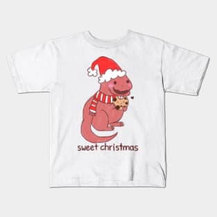 Christmas dinosaur T Rex Kids T-Shirt